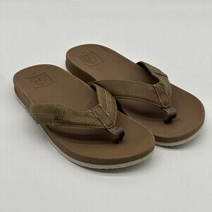 Reef Kids Cushion Phantom Brown Faux Leather Slip-on Thong Sandals Youth Size 4